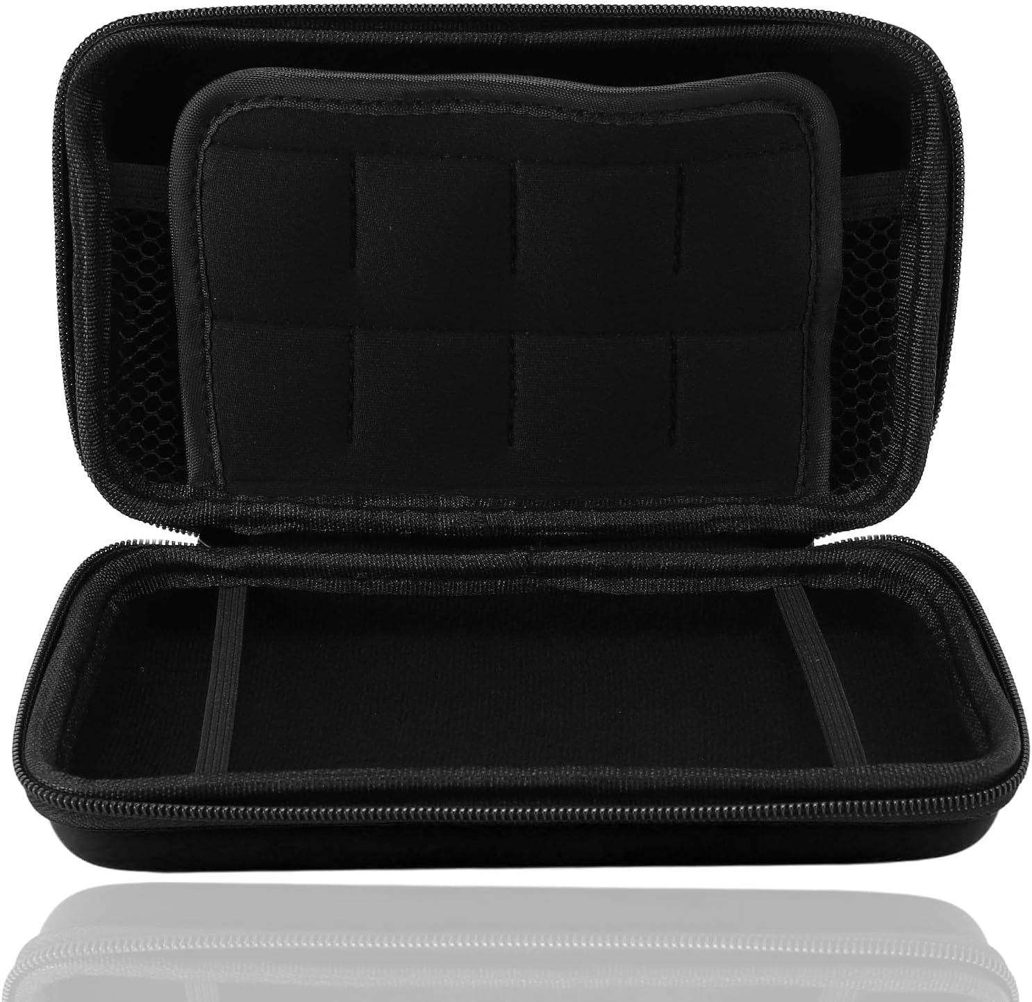Sxhlseller Carrying Case for New 3DS XL Super Edition New 2DS XL New 3DS LL for 3DS XL for 3DS LL Hard Shell Travel Bag with 8 Game Compartments Waterproof PU and Hard EVA Black