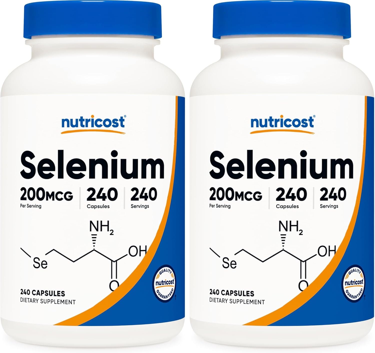 Nutricost Selenium 200mcg, 240 Vegetarian Capsules, Non-GMO, Gluten Free L-Selenomethionine (Pack of 2)
