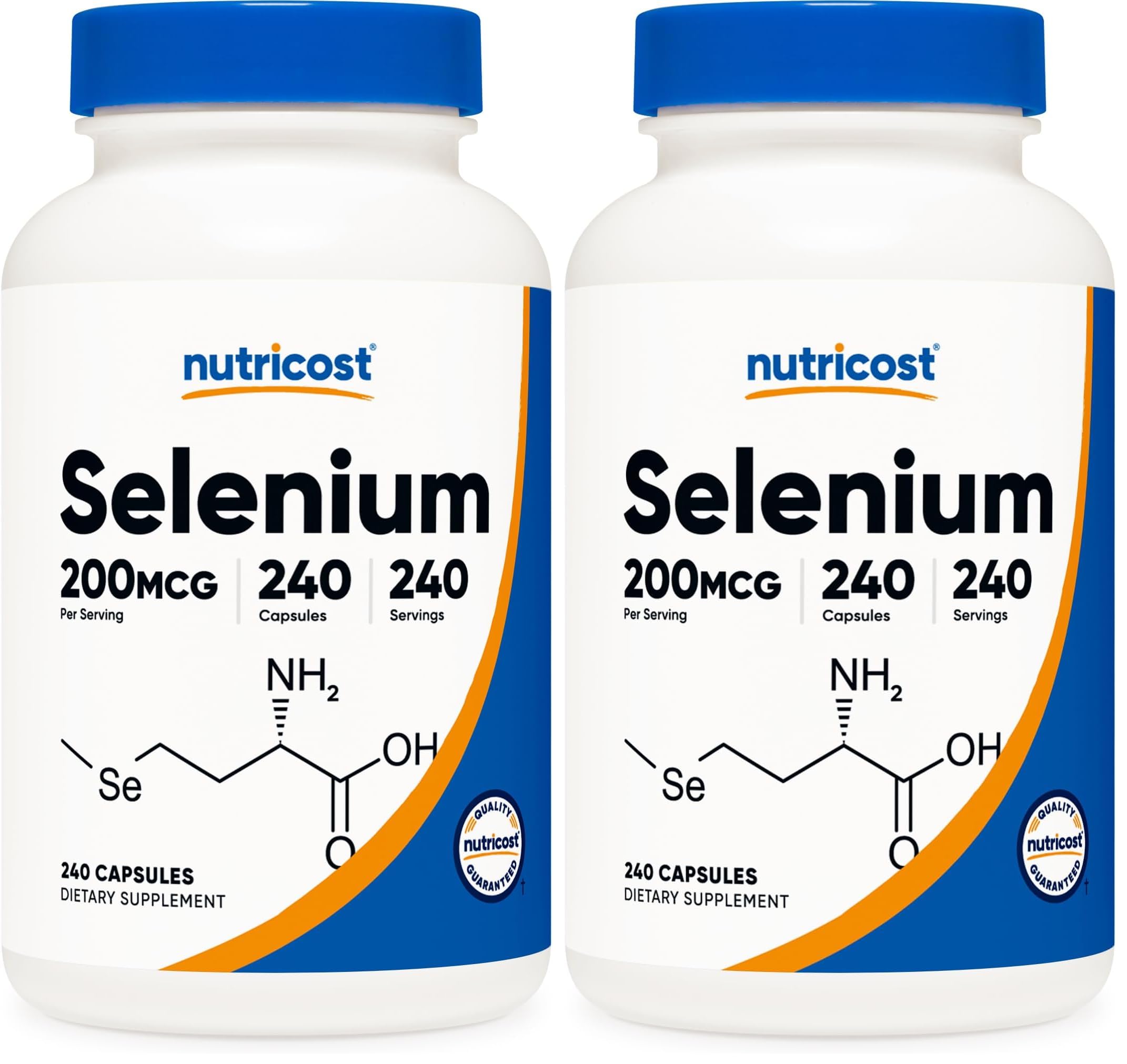 Nutricost Selenium 200mcg, 240 Vegetarian Capsules, Non-GMO, Gluten Free L-Selenomethionine (Pack of 2) 240 Count (Pack of 2)