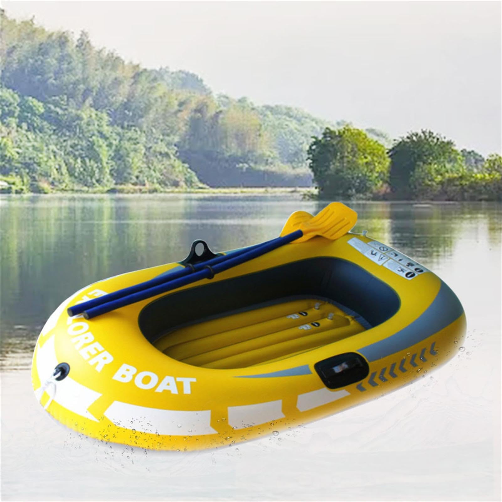 Barco inflable para 1/2 personas: kayaks de pesca, balsas, botes deportivos, barco de pesca plegable portátil de PVC de 0,4 mm, fácil de transportar, doble tubo de verano para deportes acuáticos, 180