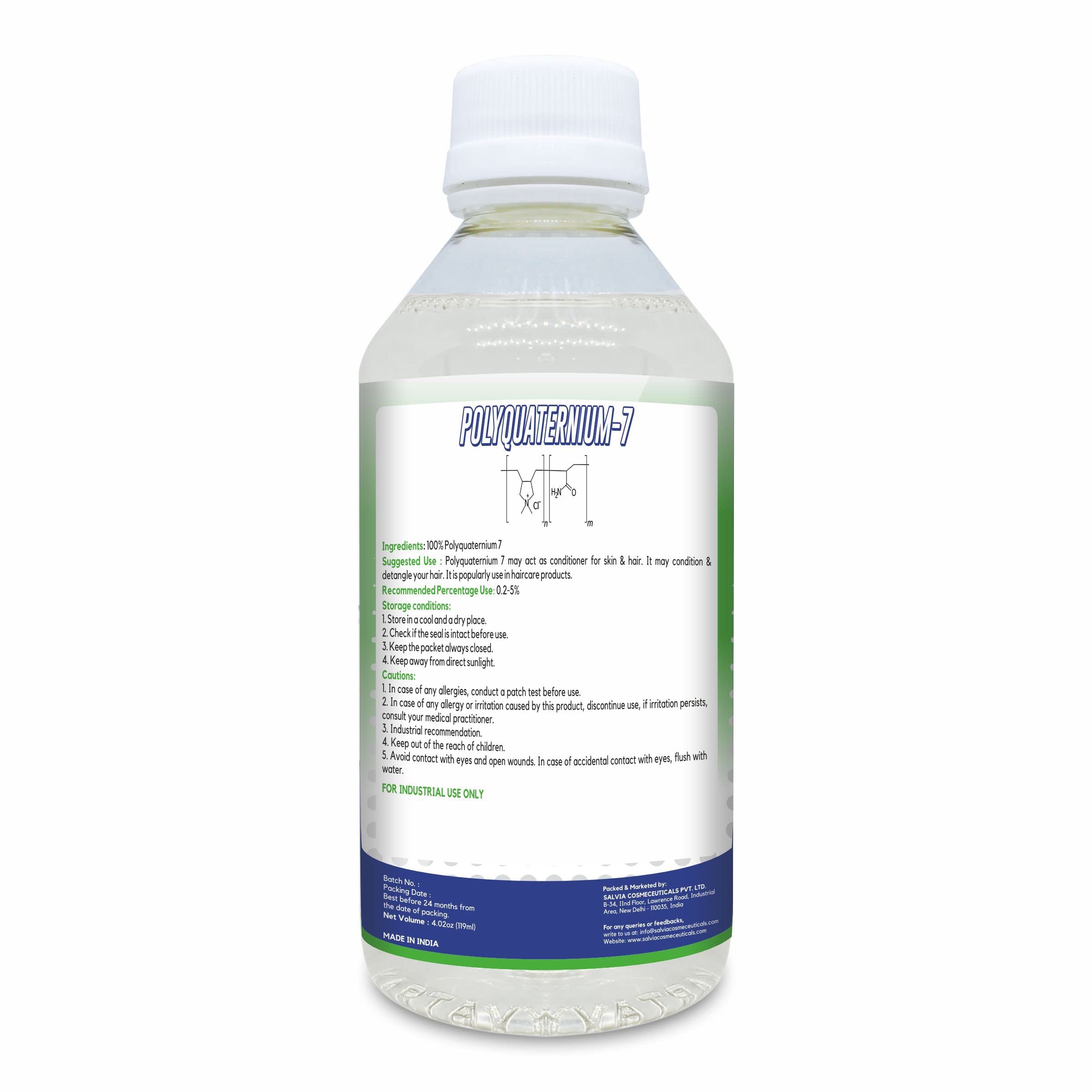 MYOC Polyquaternium-7, Polyquaternium-7 for Hair, Polyquaternium-7 Cosmetic Ingredient, Polyquaternium-7 Bulk Non-GMO, Paraben free - 119ml
