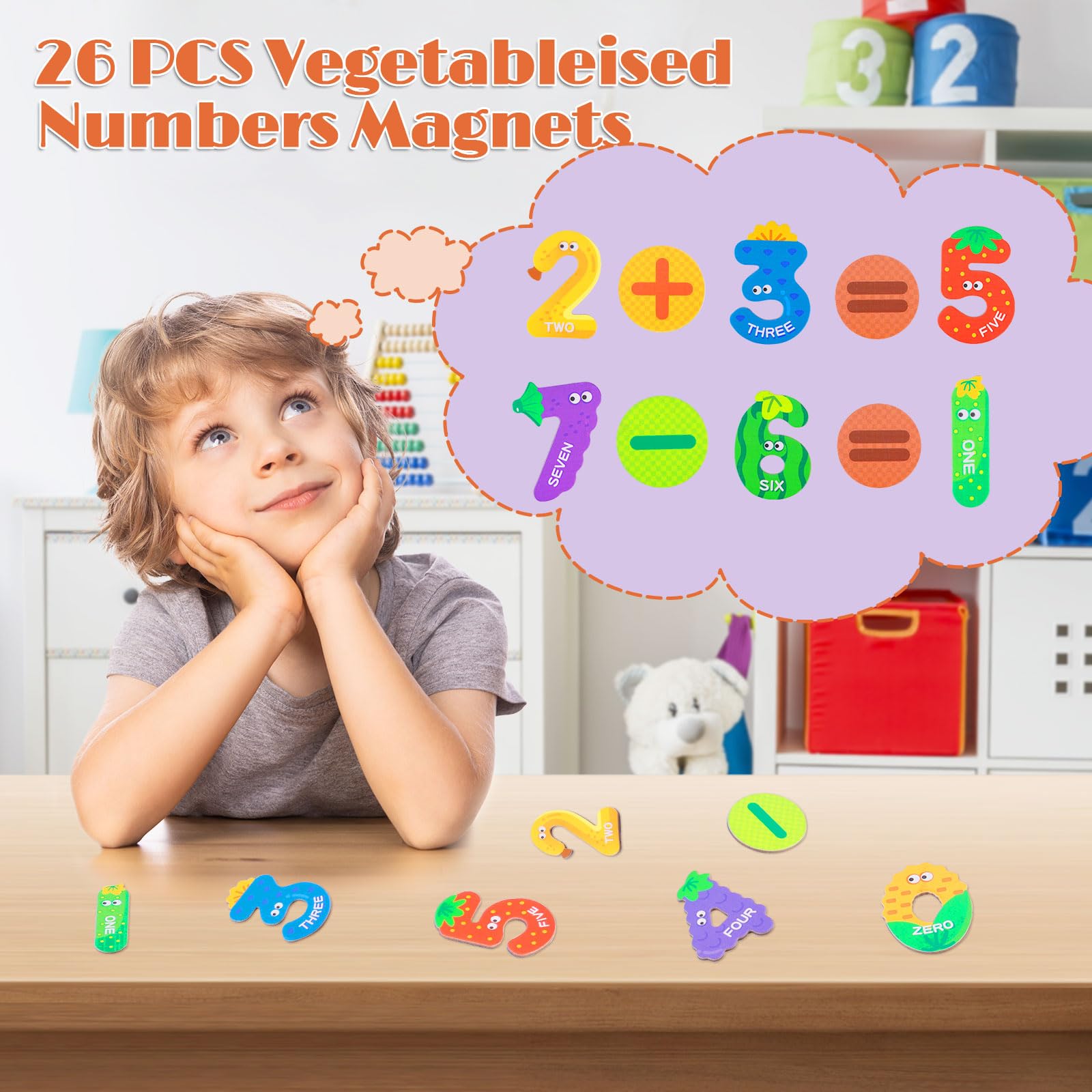 Magnetic Numbers,Large Size Fridge Magnets for Kids,Numbers Magnets for Refrigerator,Educational Toys Fridge Magnets and Maths for Baby Toddler Preschool(Numbers) - Image 4