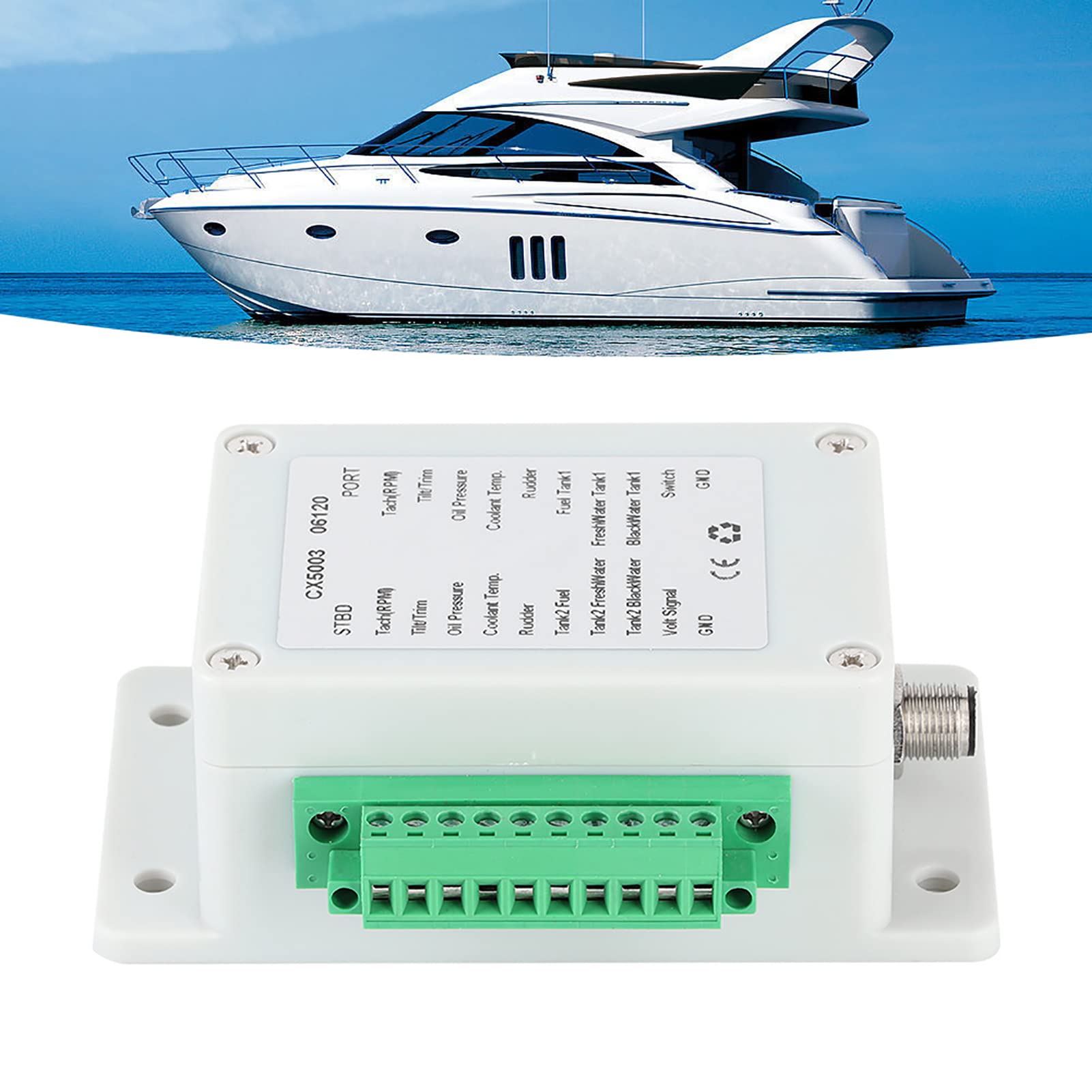 Adattatore Nmea 2000 Cx5003 Convertitore Nmea 2000 Parti ShipYacht Convertitore 9‑32 V Converti Sensore Singal in NMEA2000 IP67 Impermeabile per Yacht per Barche