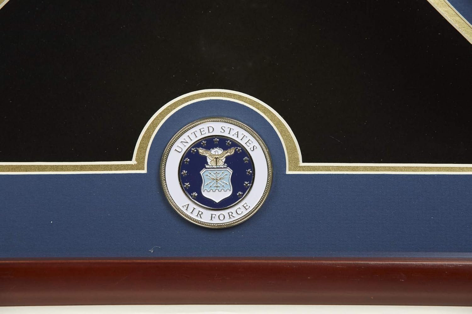 Allied Flag US Flag Display Case with Air Force Medallion Crafted from Premium Quality Materials - Made in USA