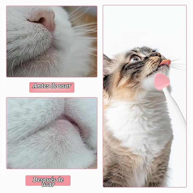 Foto 4 de 7 de 6 Piezas Cepillo Para Barbilla de Gato,Depurador de Silicona Para Limpiador de Barbilla de Gatos,Elimina…