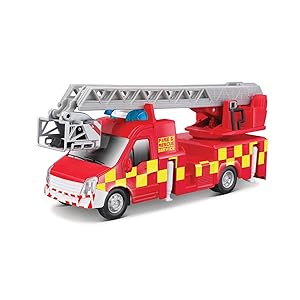 Bburago B18-32267 Cast MUNICIPLE FIRE Truck with Working Turntable Ladder Collectible Model Toy-1:50 Scale Car, Sport, Pre-built, Various Colors