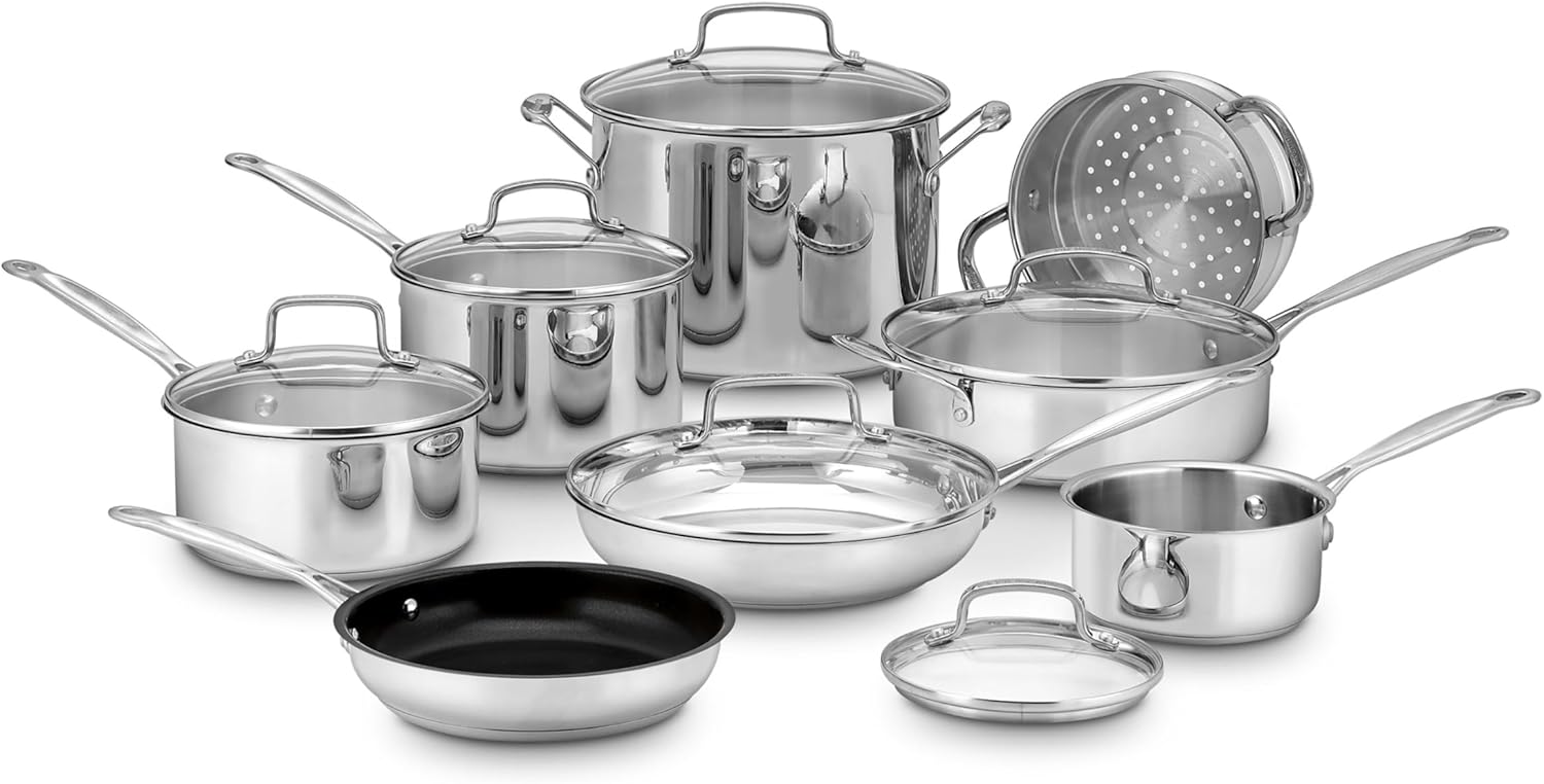 14-Piece Cuisinart Stainless Steel Cookware Set – Chef’s Classic 14-Piece Cuisinart Stainless Steel Cookware Set – Chef’s Classic