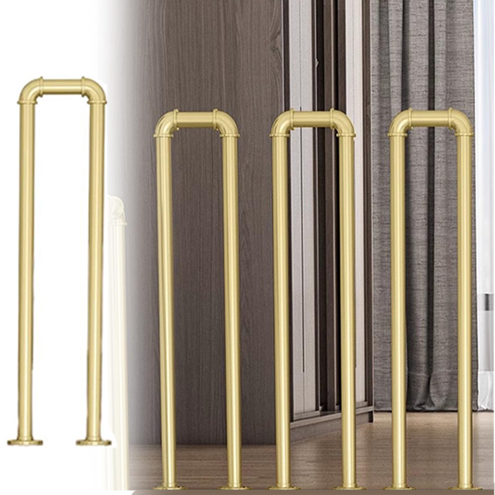 Main courante d'escalier en U pour marches intérieures et extérieures en métal