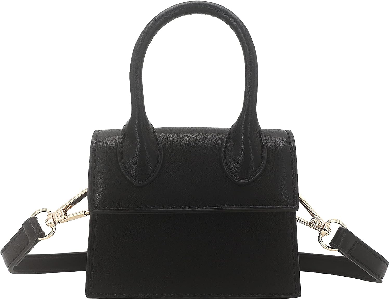 Mini Crossbody Bag for Women Girls Synthetic Leather Flap Purse Styling Top-Handle Clutch Handbag