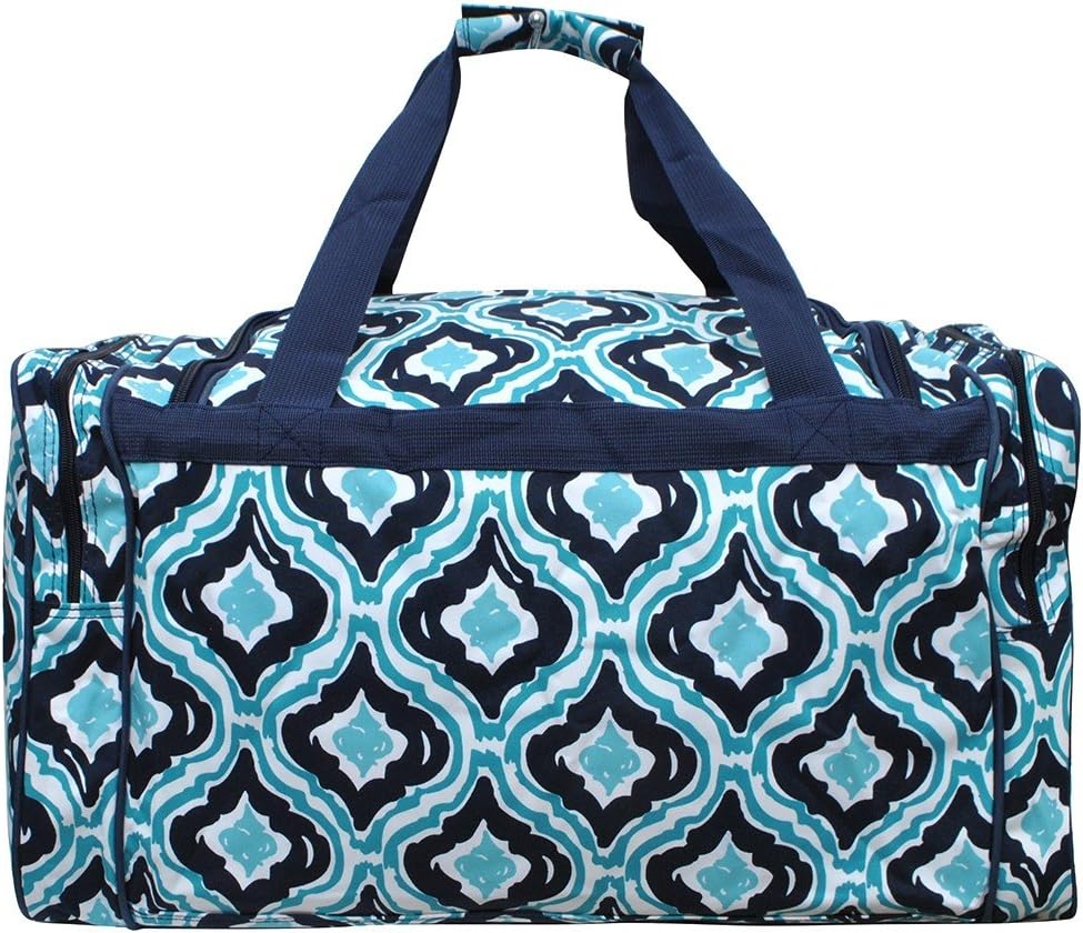 Quatrefoil Ikat Print NGIL Canvas Carry on Shoulder 23" Duffle Bag