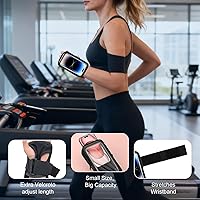 Vista 3 de Pulsera con soporte para teléfono para correr, de hasta 6.8 pulgadas, para iPhone 16/15/14 Pro Max, Galaxy S24/S23, resistente al sudor