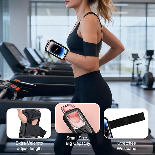 Miniatura 3 de Pulsera con soporte para teléfono para correr, de hasta 6.8 pulgadas, para iPhone 161514 Pro Max, Galaxy S24S23, resistente al sudor, para fitness,
