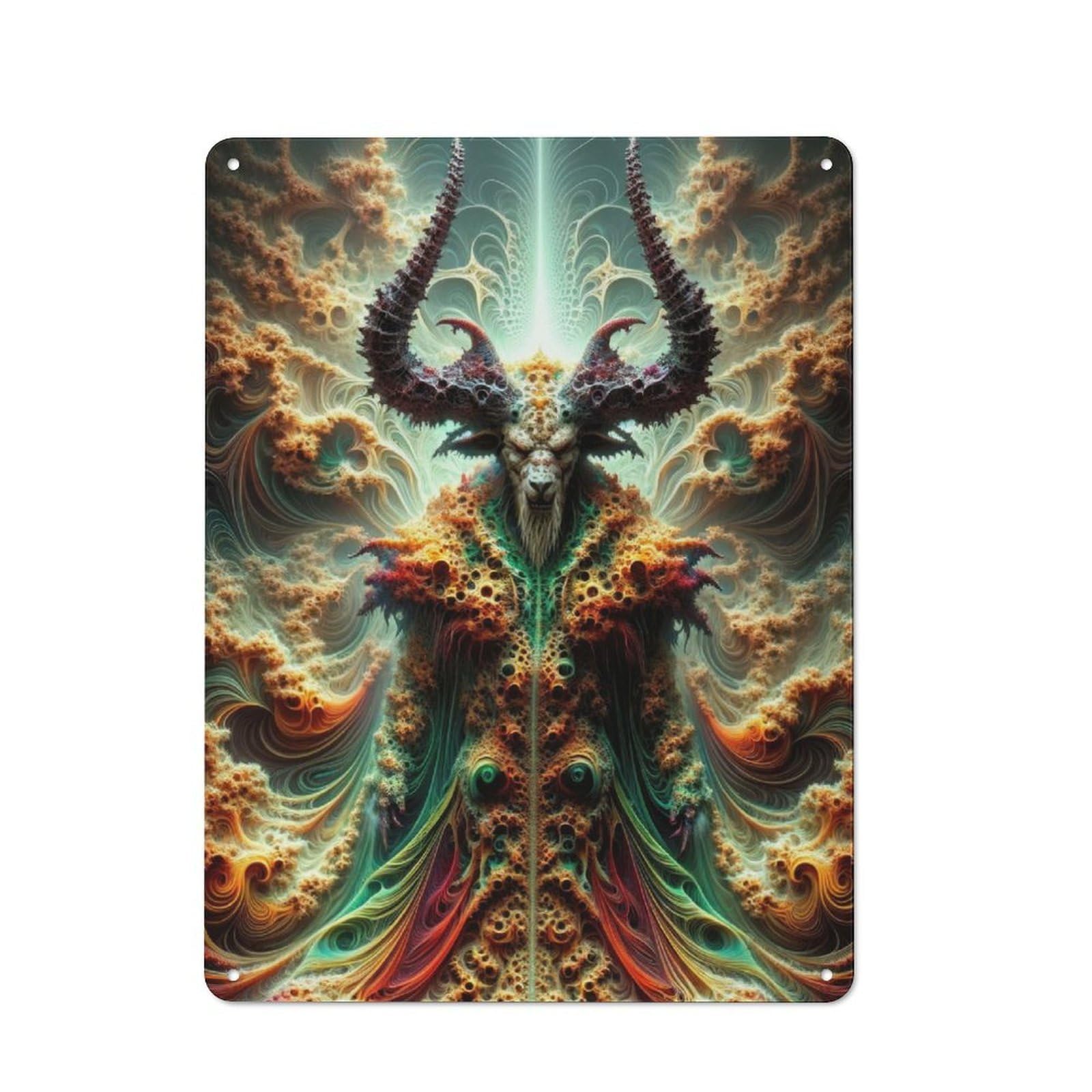 Retro Retro Metal Sign 40x30cm Featuring The Fractal Guardian, Old Style Wall Plaque for Lounge, Study, Pub Or Wall Gallery