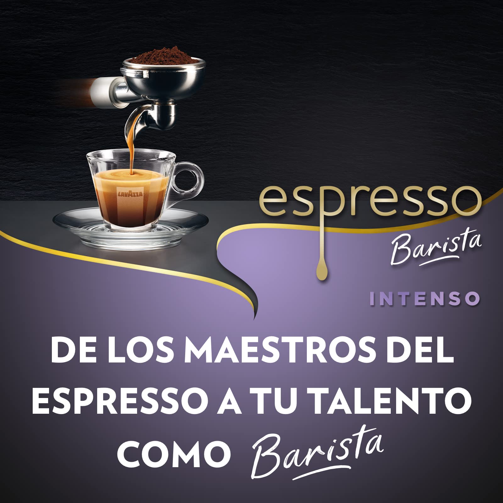 Lavazza, Espresso Barista Intenso, Café en Grano Natural Tostado, Ideal para Máquina de Café Espresso o Superautomática, con Notas Aromáticas de Cacao y Madera, Intensidad 9/10, Tueste Medio, 500 g
