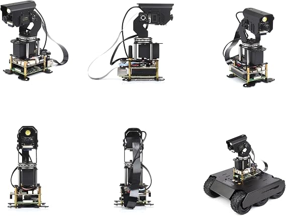 TUOPUONE 360 Omnidirectional High-Torque 2-Axis Expandable Pan-Tilt Camera Module, Driven by Serial Bus Servos, General Driver Board, Suitable for Raspberry Pi 4B / 5 (2-Axis Pan-Tilt Camera Module)