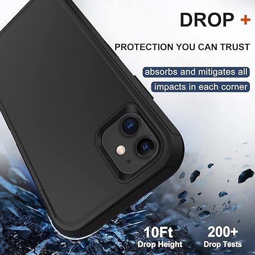 Miniatura 4 de Funda para iPhone 11 con funda de clip para cinturón, 2 protectores de pantalla, grado militar resistente a prueba de golpes, a prueba de polvo y