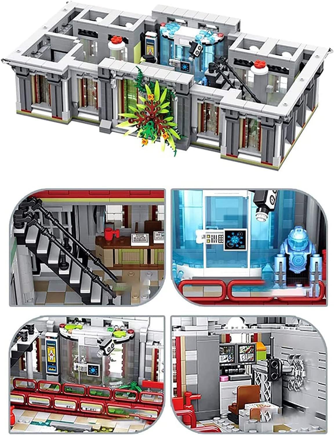 Set MOC 6726 Pièces Asile D'Arkham Elizabeth Madhouse, Compatible Lego Architecture