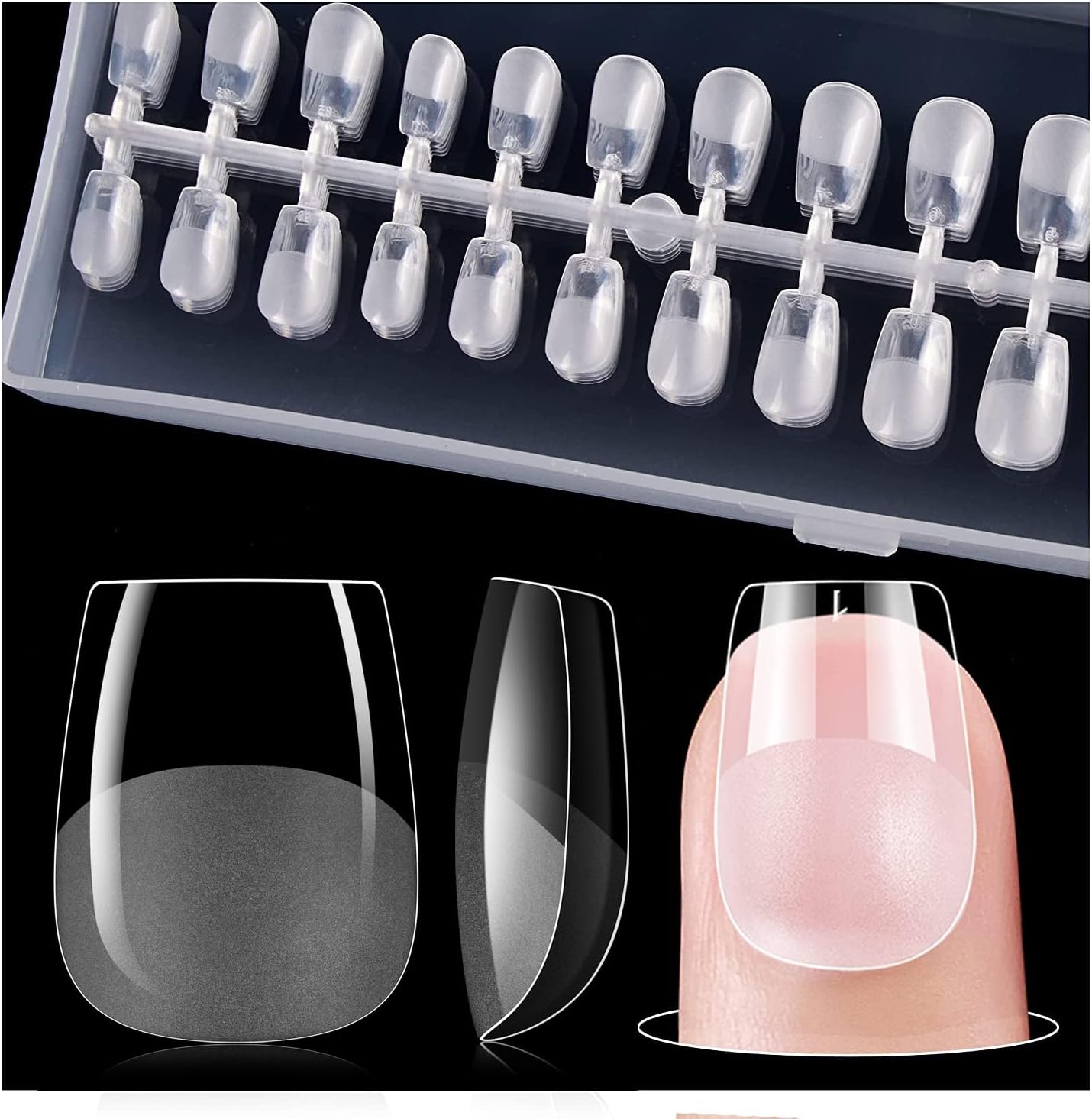 Gelike ec Capsule Americaine Ongle Gel, PMMA Faux Ongles XXS Ballerine