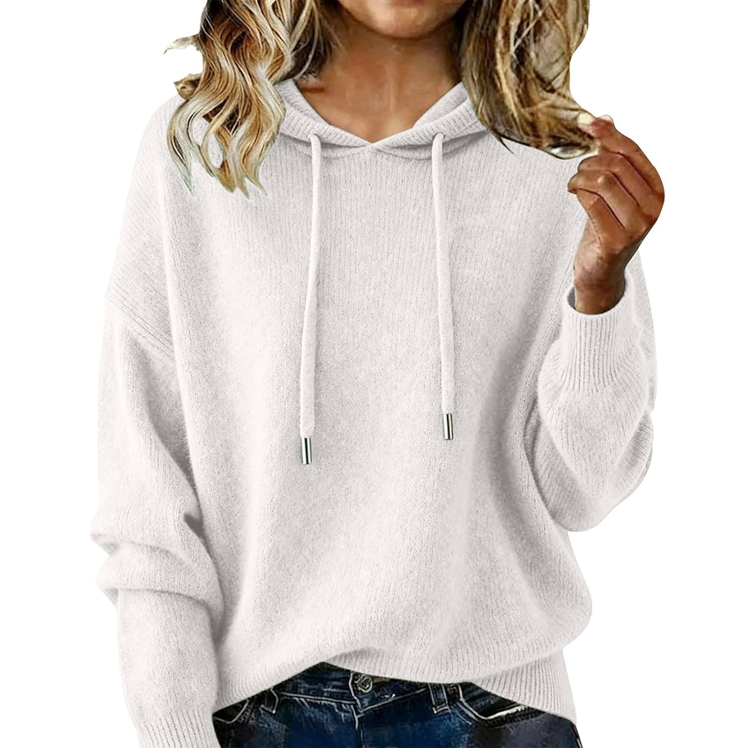 Cashmere Sweaters for Women Crewneck Classic Long Sleeve Knitted Hoodie Warm Soft 2025 Winter Sweater