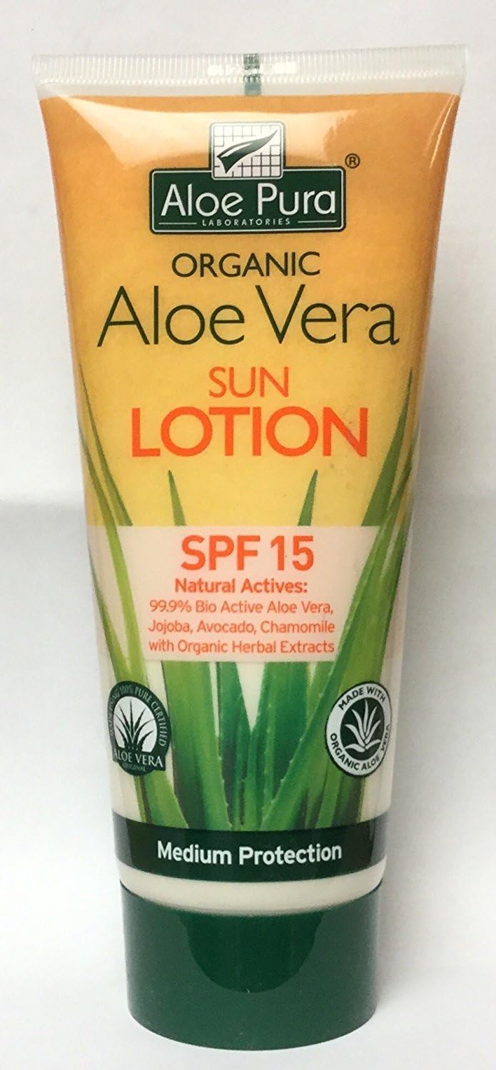 (2 Pack) - Aloe Pura - Aloe Vera Sun Lotion Spf 15 | 200ml | 2 PACK BUNDLE