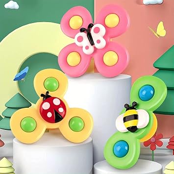 Hand Spinner, Childrens Toy, Cat Toy, Bath Toy with Suction Cup, Toys Ladybug/Butterfly/Bee