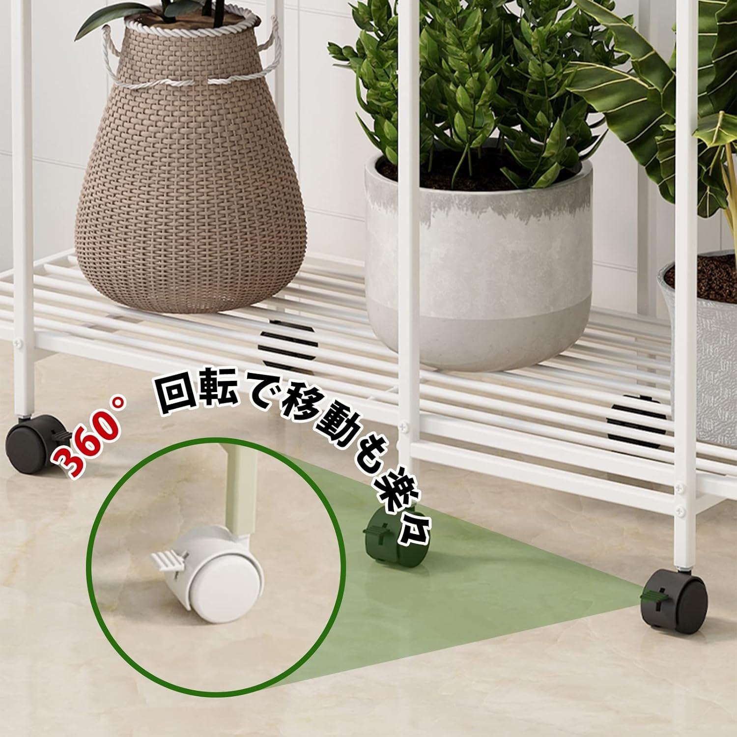 Jingshihaisu フラワースタンド 多機能 簡単組み立て 花台 鉄製 観葉