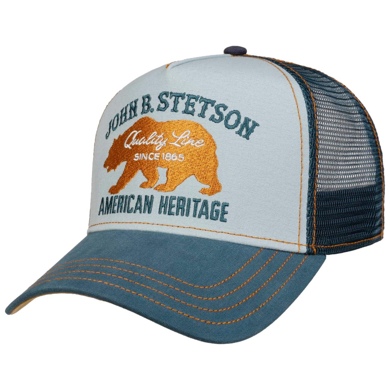 Stetson Czapka JBS-Bear TruckerMężczyźni - z meshu baseball cap snapback Snapback, daszkiem wiosna-lato jesień-zima Wiosna Lato Jesień Zima - One Size niebieski