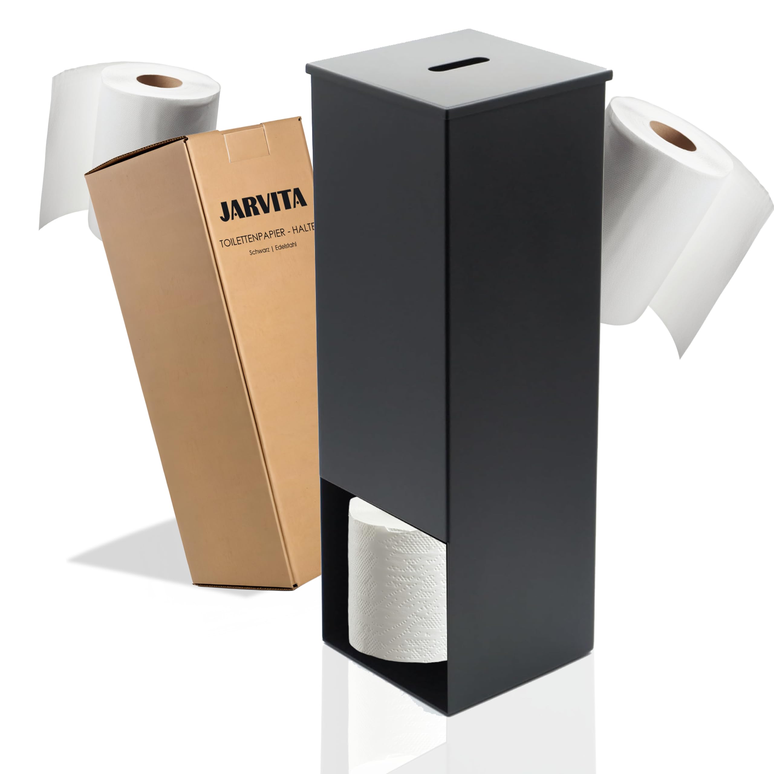 Jarvita Edelstahl Toilettenpapier Aufbewahrung schwarz matt |  Klopapierstnder aus Edelstahl fr 3 Rollen | Ersatzrollenhalter  Toilettenpapier | Toilettenpapierstnder | Klopapier Aufbewahrung :  Amazon.de: Kche, Haushalt & Wohnen