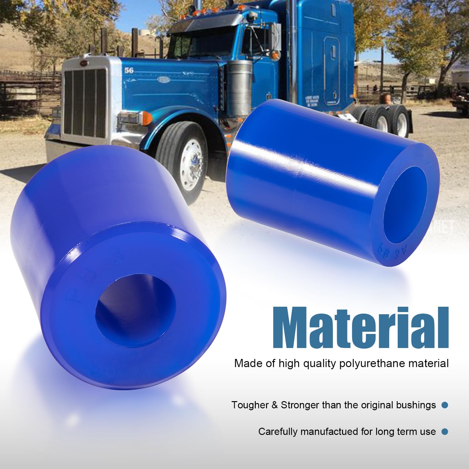 Hood Roller Polyurethane Bushings for Peterbilt 357 375 379, Replacement Part 13-04391 13-03593 and 377 with J Style Hinges (8PCS)