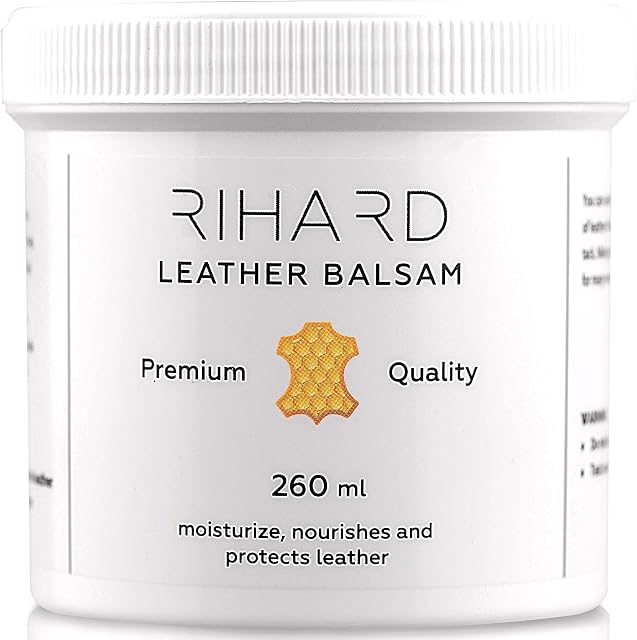 Leather Balsam Conditioner and Restorer - RIHARD 260 ml Smooth Cream Treatment and Restoration of All New and Old Leather, Perfect for Aniline Leather Sofas and etc