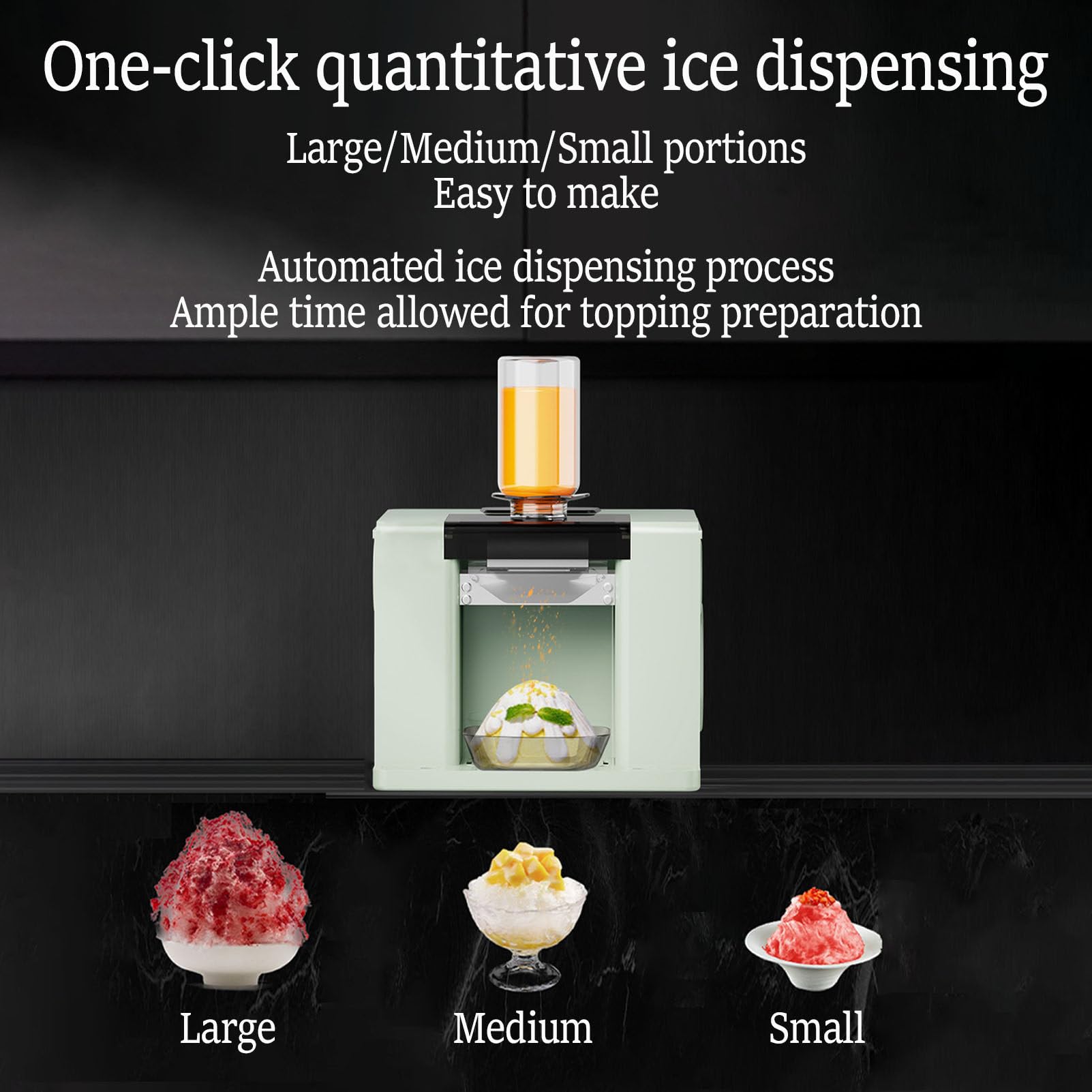 MáQuina De Hielo En Escamas, MáQuina Rasuradora De Hielo En Escamas, MáQuina Comercial De Hielo Raspado Estilo Coreano; Enfriamiento RáPido, Ideal para El Hogar, Fiestas Y Reuniones Green