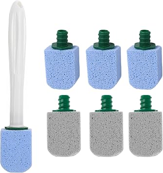 Pumice Stone Toilet Stick,Pumice Chisel Sticks Cleaning,Pumice Stine Scrubber and Cleaner for Toilet Bowl,Bathroom,Kitchen,6Pcs Pumice Stone and 1 Long Handle 6Pcs-B