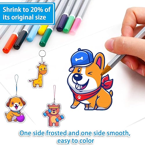 Vista 19 de Kit de hojas retráctiles de plástico retráctil, kit de papel retráctil Dink con 25 hojas de película retráctil+herramientas de arte retráctil