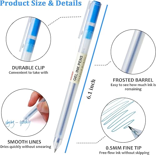 Miniatura 3 de Bolígrafos de tinta de gel, Shuttle Art de 15 colores, bolígrafos de estilo japonés, bolígrafos de 0.020in, de secado rápido, para escribir, diario,