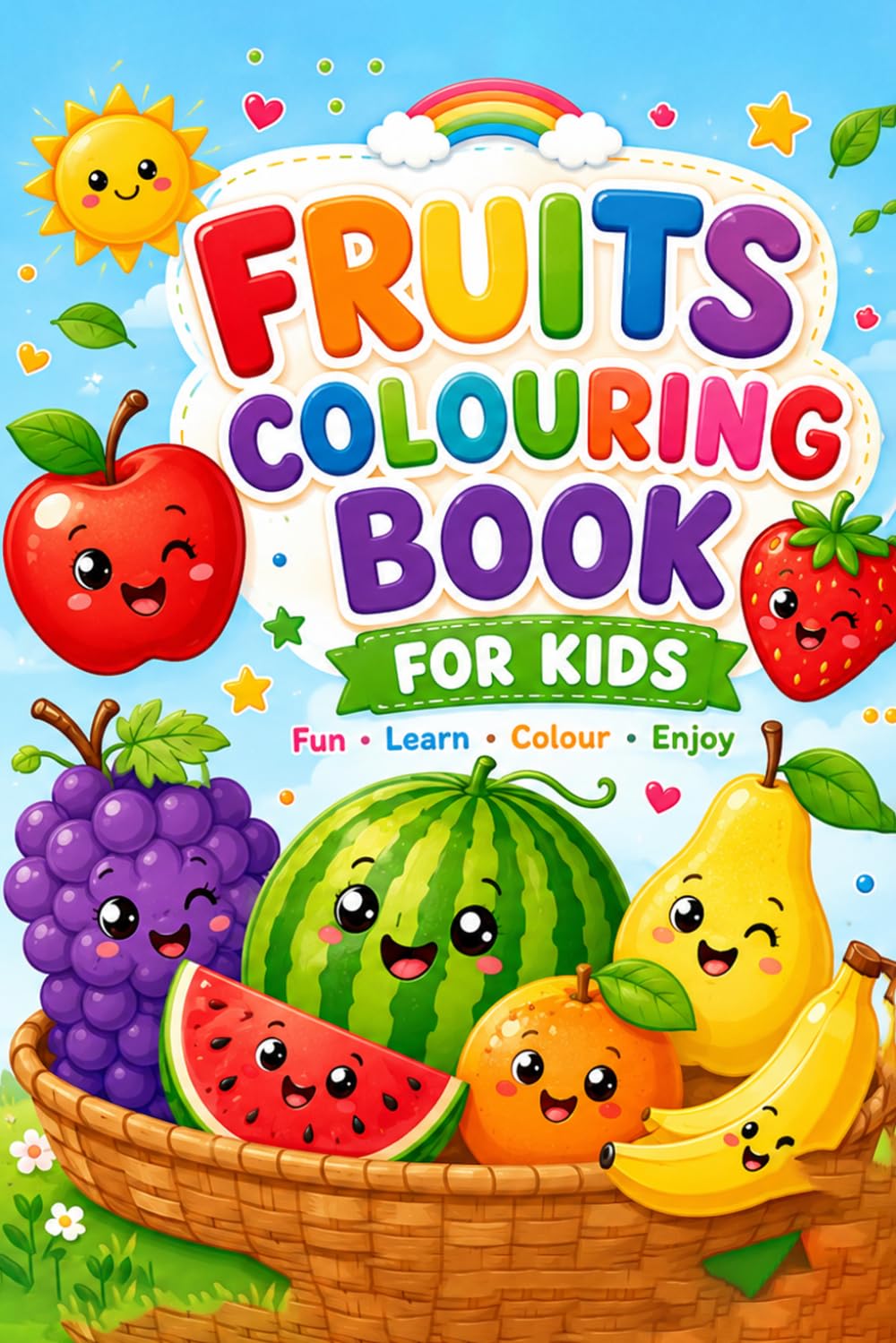 Fruits Colouring Book: Fun in the for Little Artists | Creative Work for Kids | 6x9 Inches, 25 pages