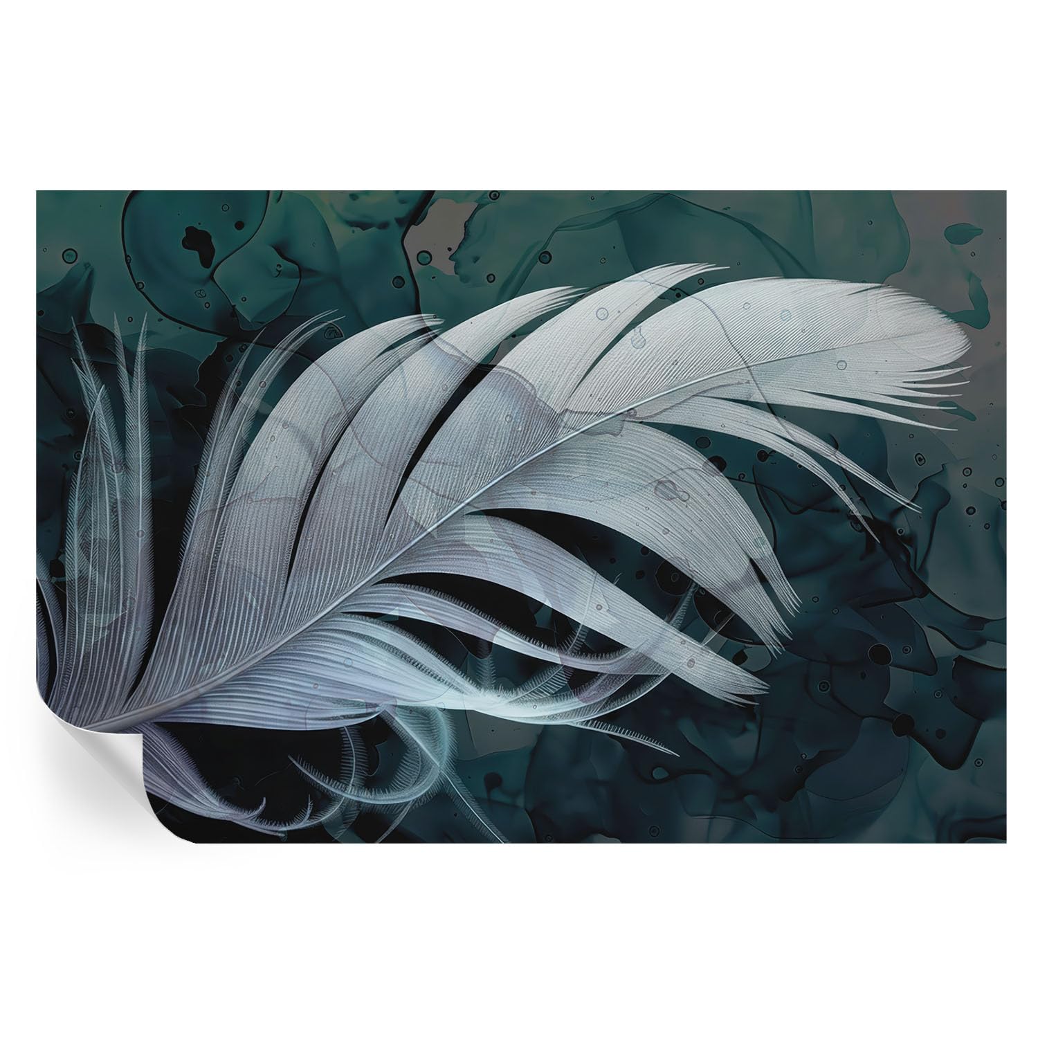 Murales decorativos Pluma etérea pelar y pegar 104x70 cm para el salón