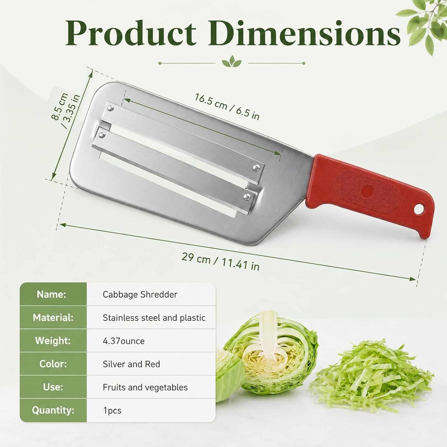 Cabbage Shredder for Coleslaw, DualBlade Cabbage Slicer Shredder