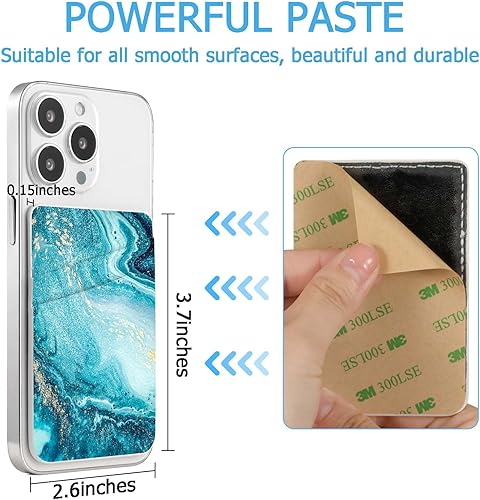 Miniatura 3 de Cartera de cuero con tarjetero para teléfono, pegatina para teléfono con adhesivo para teléfono con elegante funda para tarjetas de crédito,