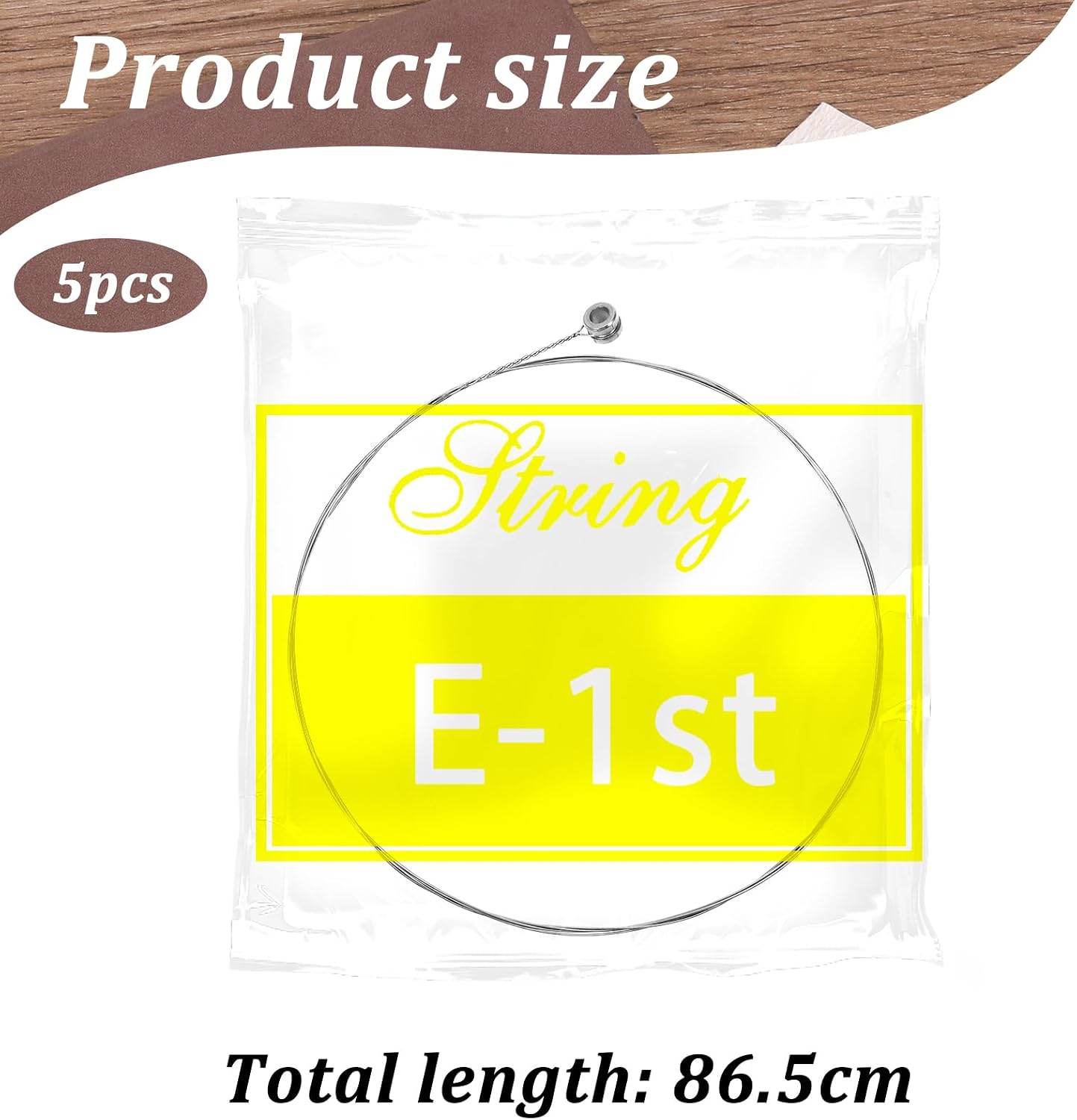 5 Pack High E String Acoustic Guitar, Acoustic Guitar Strings Bright and Well Balanced Tone Light Tension Guitar Replacement Steel String Corrosion Resistant Rust-Prevent Guitar String E-1st