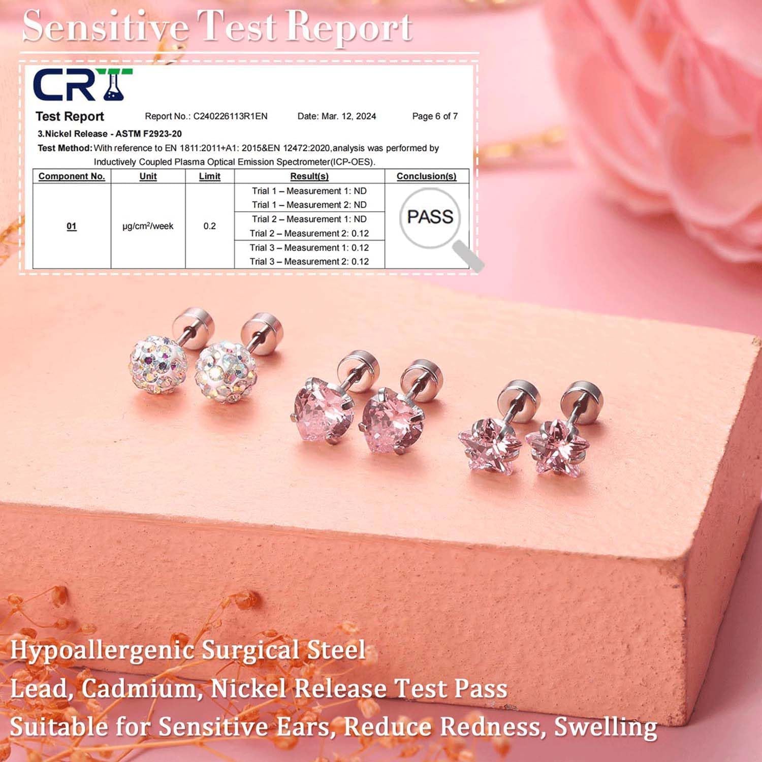 Jstyle 16 Pairs Hypoallergenic Earrings For Girls Women Surgical Steel Screwback Earrings for Sensitive Ears Cute Todder Earrings Kid Earrings Flat Back Stud Earrings - Image 7