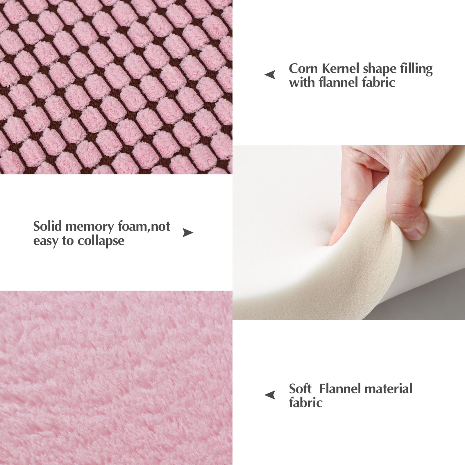 BVAGSS Cuscino per Cane Reversibile, Ultra Morbido Materassino Lavabile, Ortopedico Letto per cani Cuscino Cane Memory Foam Suave y Cálido XH079 (91x58x4cm,Pink)