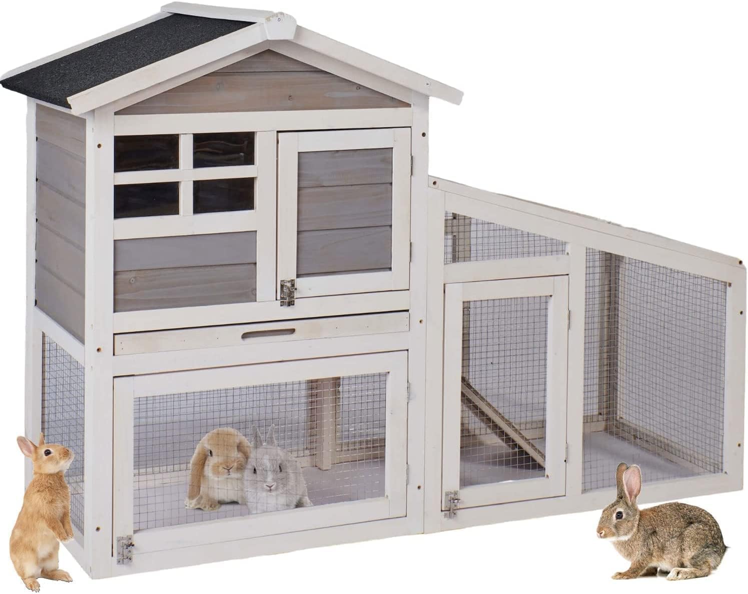 Rabbit Hutch Outdoor Indoor Rabbit Cage Bunny Cages for Rabbits Large Bunny Hutch