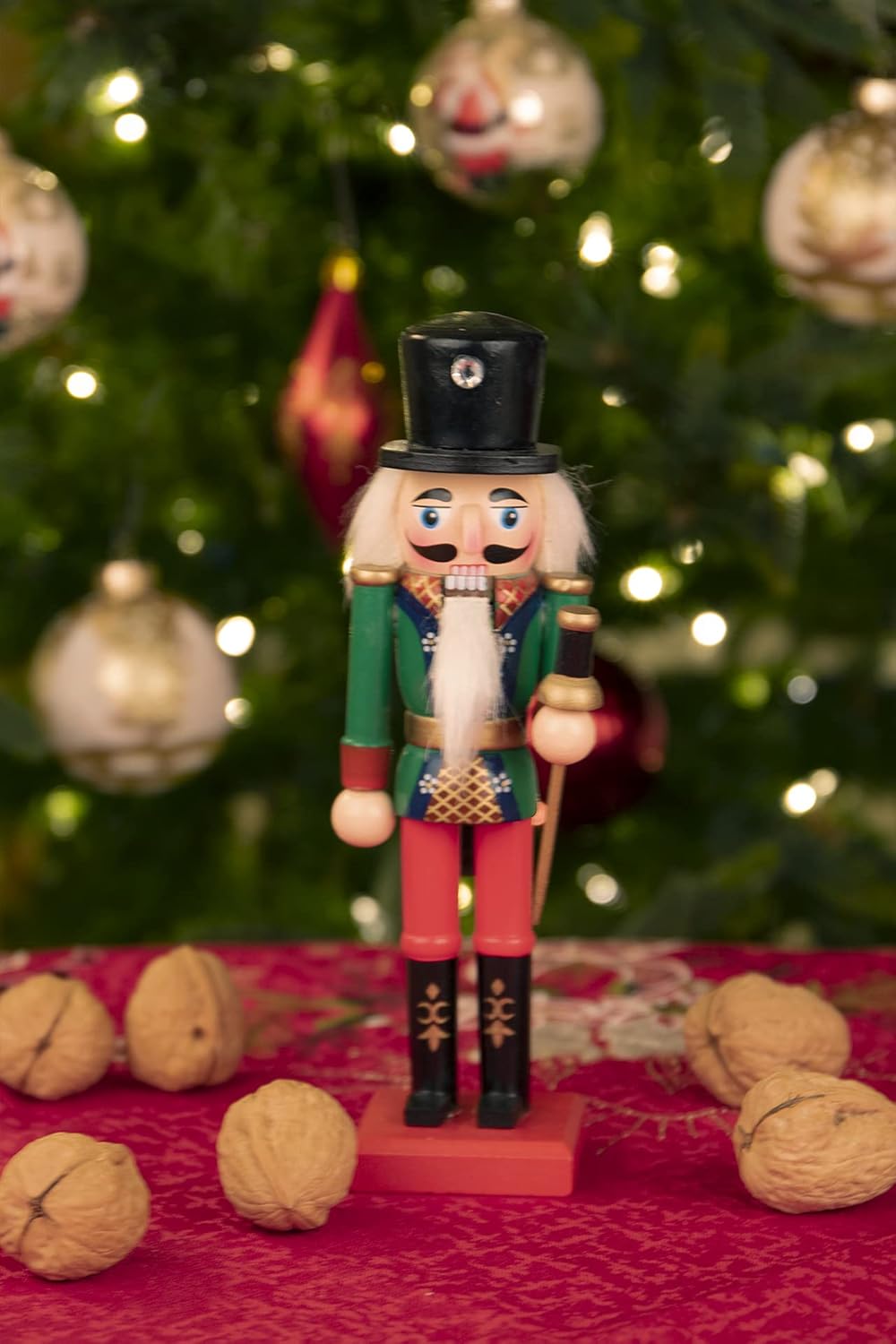 Clever Creations Green Gentleman 8 Inch Traditional Wooden Nutcracker, Festive Christmas Décor for Shelves and Tables