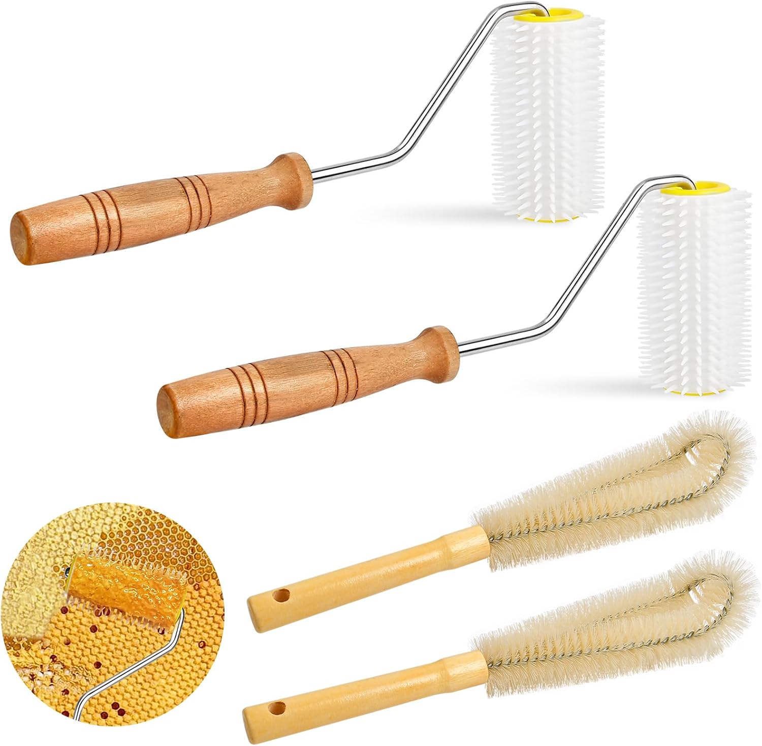 Amazon.com: Elesunory 2 Pcs Honey Extractor Uncapping Needle Roller ...