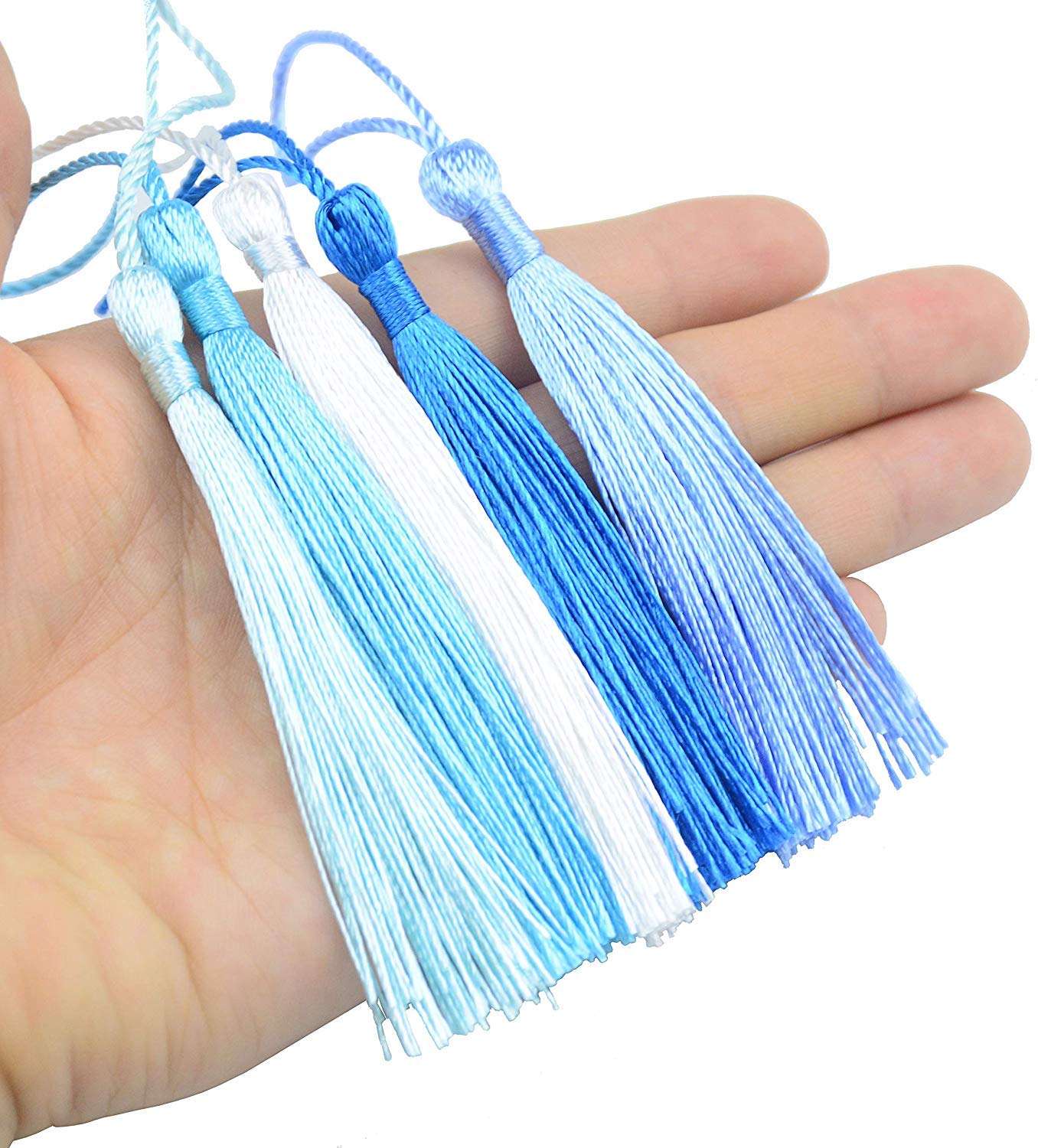 100 Nappe Segnalibro In Seta Blu - Per Gioielli Fai Da Te E Accessori Artigianali - Foto 5