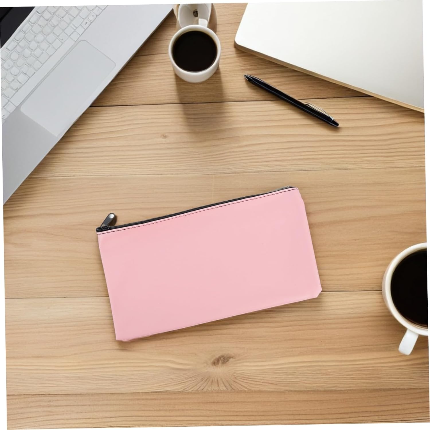 VILLCASE 2pcs Money Pouch Zipper Pu Leather Cash Bag for Bank Deposits Receipts and Documents Bank Deposit Pouch Receipt Bag