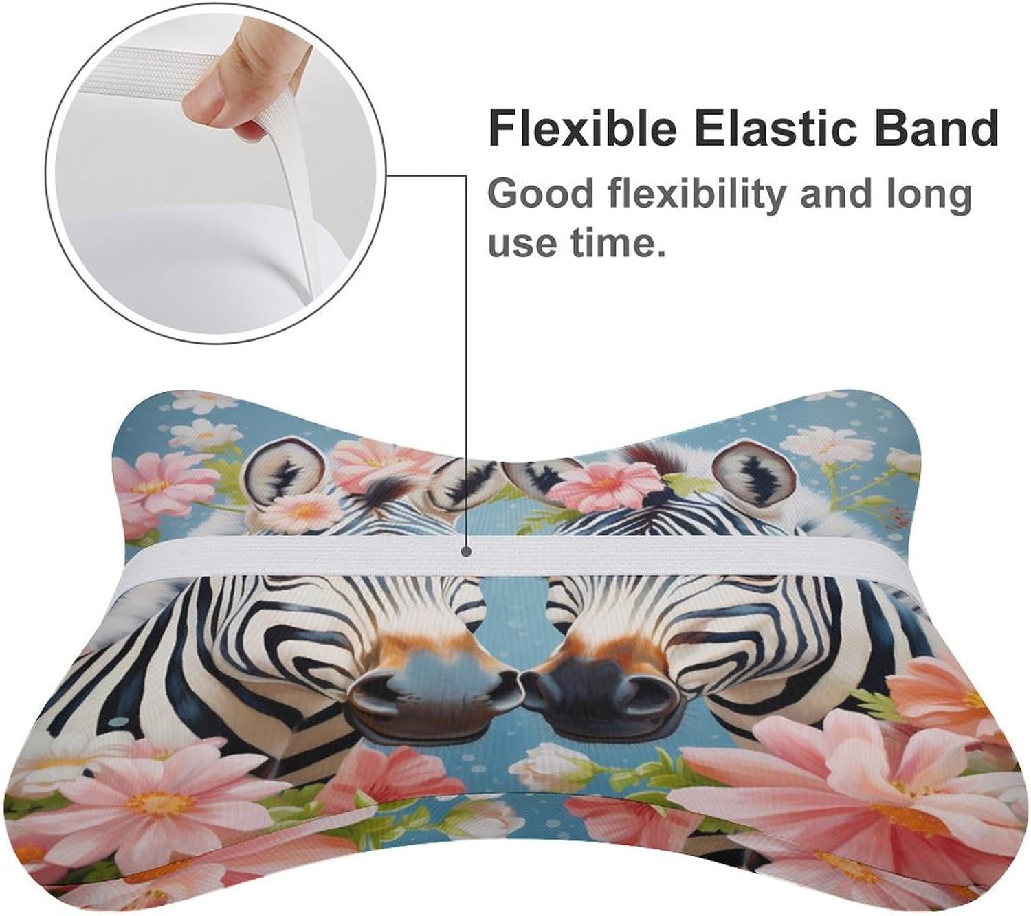 Funny Zebra 2 Pack Car Neck Pillow Car Headrest Soft Car Pillow for Most Cars