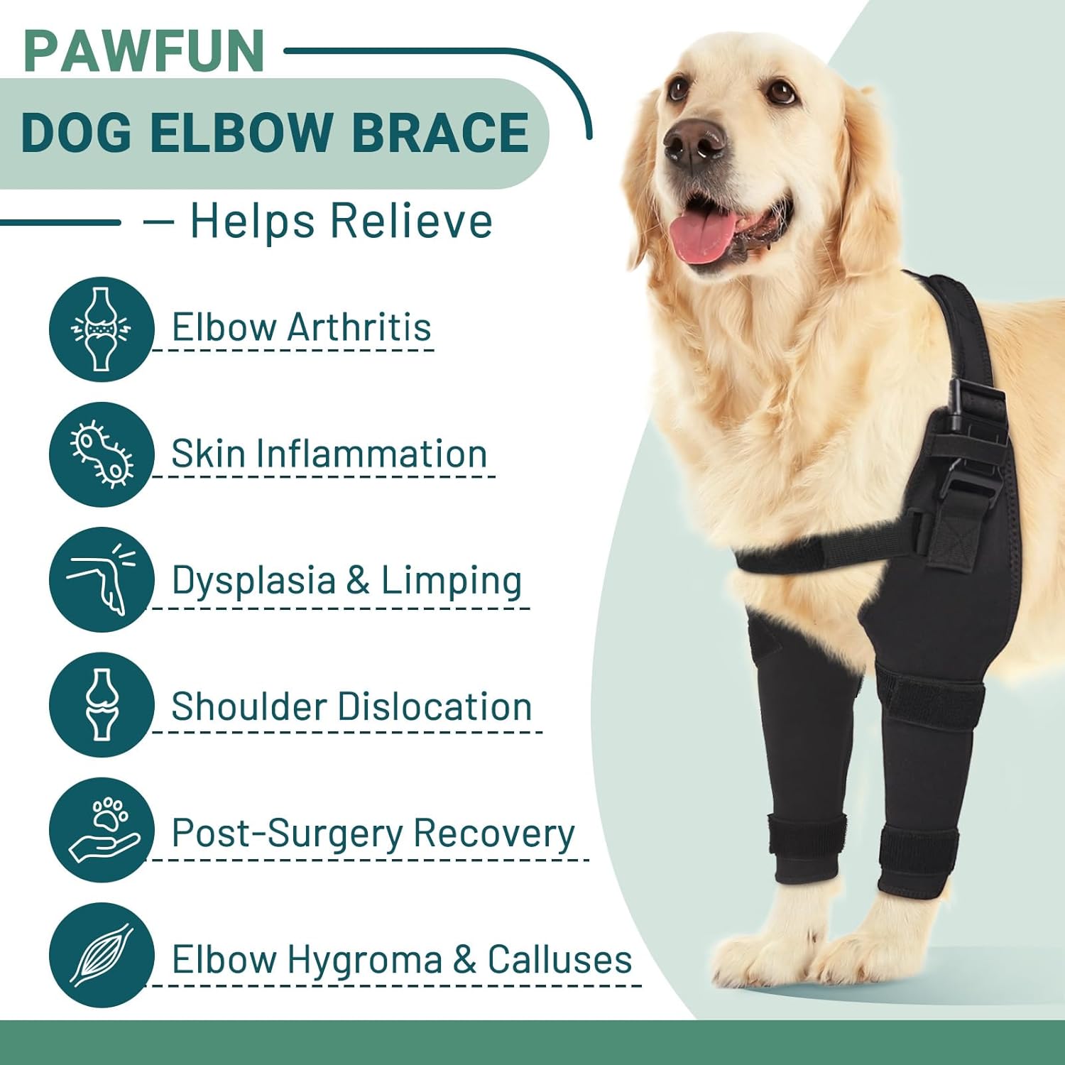 Dog Elbow Protector Brace, Dog Leg Sleeves Anti-Licking for Hygroma, Calluses & Arthritis Relief– Adjustable Dogs Elbows Pads & Shoulder Brace for Elbow Dysplasia and Injury Recovery, XL - Image 2