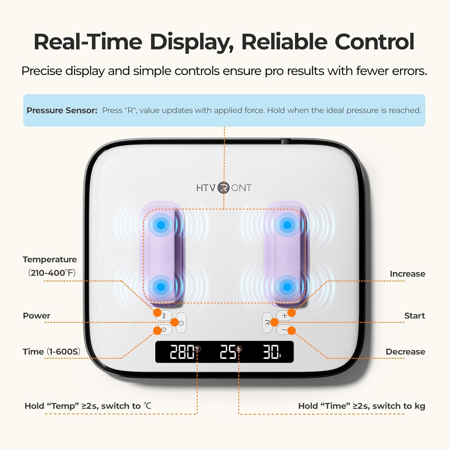 htvront heat press machine for t shirts - portable 12x10 heat press with pressure display, heats up fast & evenly h10 heat press machines for htv, sublimation, heat transfer projects lavender purple