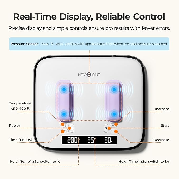 Prensa Térmica HTVRONT H10 12x10" con Base 11.5x11.5" miniatura 3
